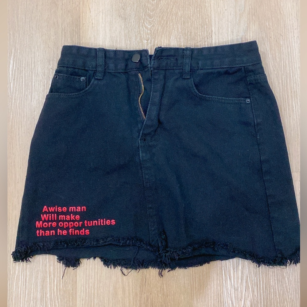 Black Demin Mini Skirt